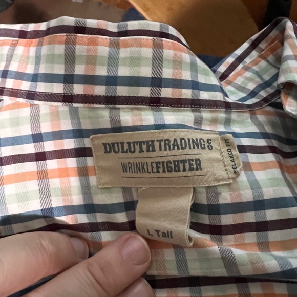 Relaxed Fit Large Tall Duluth Trading wrinkle Fighter Button Down Shirt - Picture 3 of 3